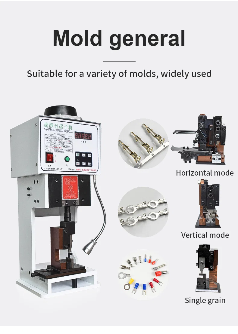 OTP terminal crimping molds, OTP horizontal mode, wire crimping machine applicator, die for terminal machine OTP terminal krimpmallen, OTP horizontale modus, draad krimpmachine applicator, matrijs voor terminal machine