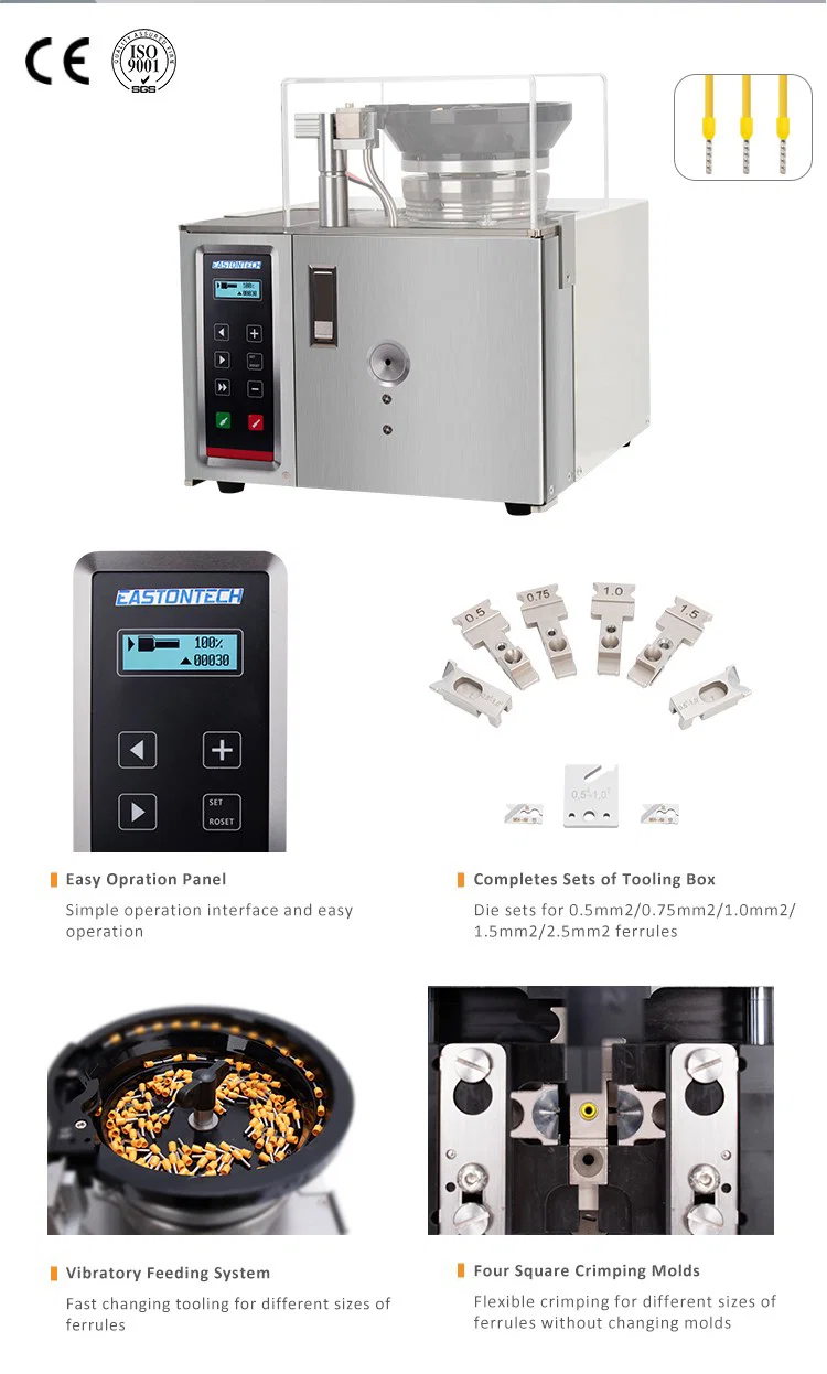 Losse Tubulaire Eindkrimpende Machine, Losse Isolator Krimpende Machine, Draadstrook en Krimpende Machine, Europese Enige Terminal Persmachine