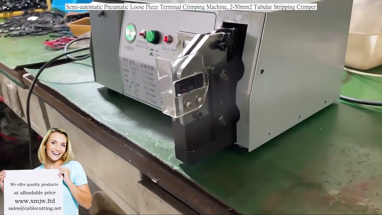 Semi-automatische pneumatische krimpmachine voor kabels 2-50mm² - Efficiënt en precies