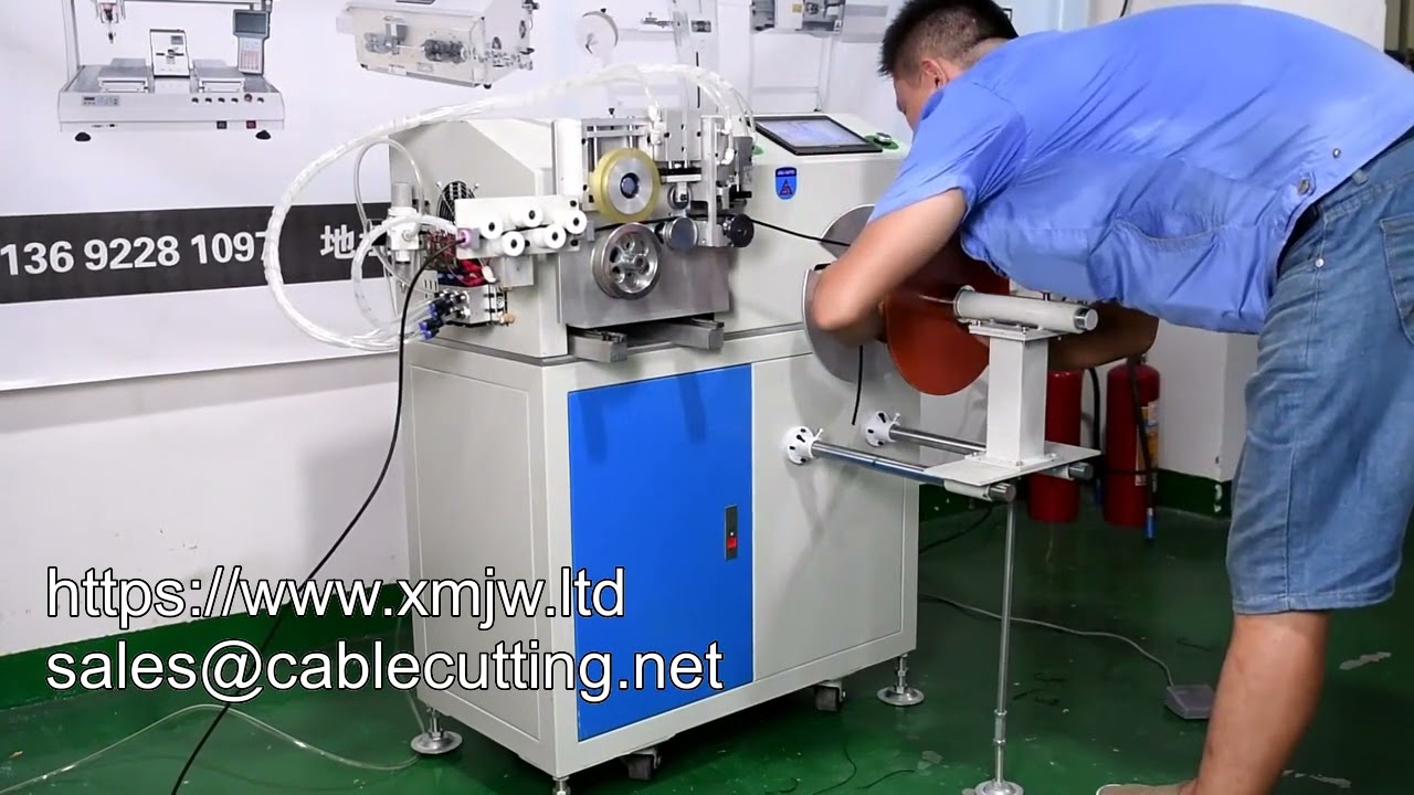 Automatische kabel snij-, wikkel- en bindmachine met meter telling – voor efficiënt bundelen