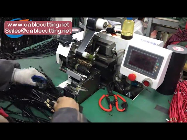 Automatische wikkel- en snijmachine voor gevlochten touwen, ronde draden en kabels