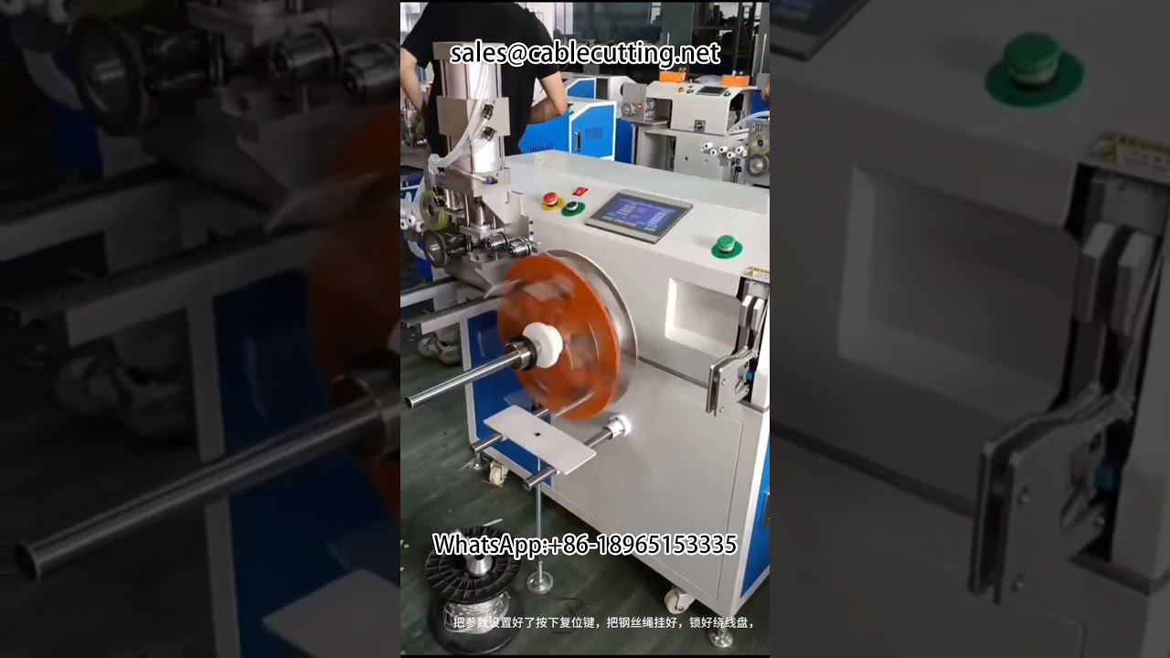 Automatische draadkabel machine: meter tellen, positioneren, snijden, wikkelen en binden