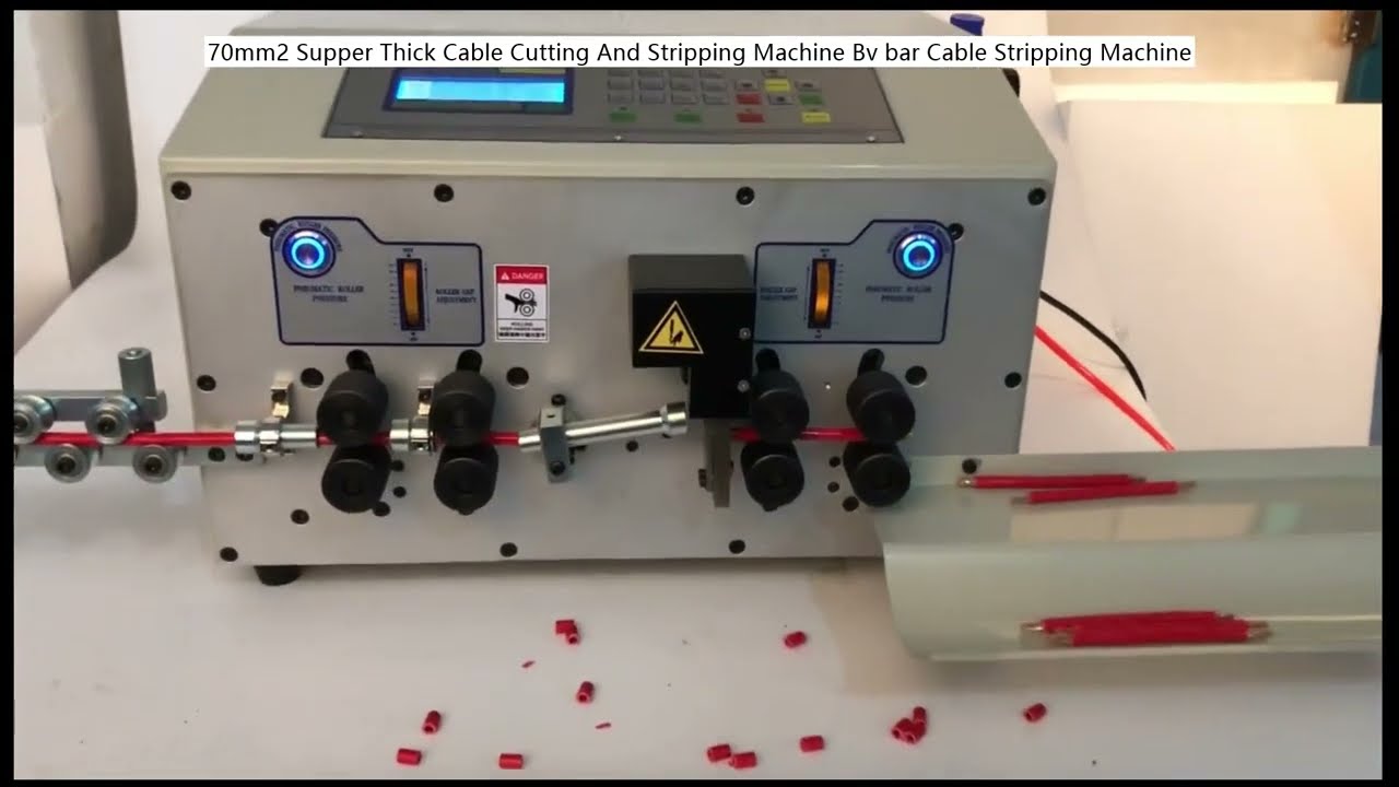 70mm² Superdikke kabel snij- en stripmachine voor BV stroomrail kabels – industriële kabelverwerking