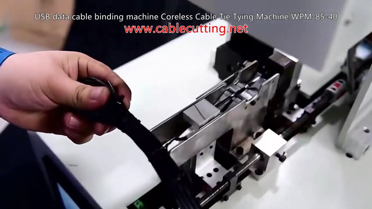 WPM-85-40: Automatische kabelbindmachine voor USB-datakabels - kernloze tie wraps zonder schade
