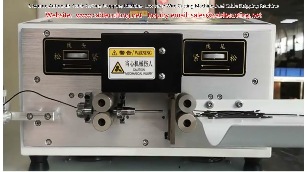 Automatische 6-vierkante kabel snij- en stripmachine – Betaalbare draadverwerkingsmachine voor hoge productiviteit