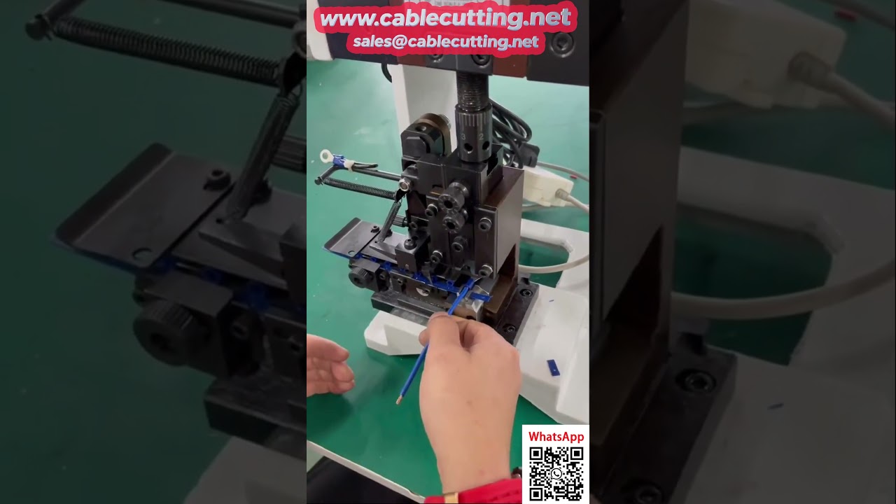 Instelbare krimpmachine voor terminals met optionele automatische toevoer