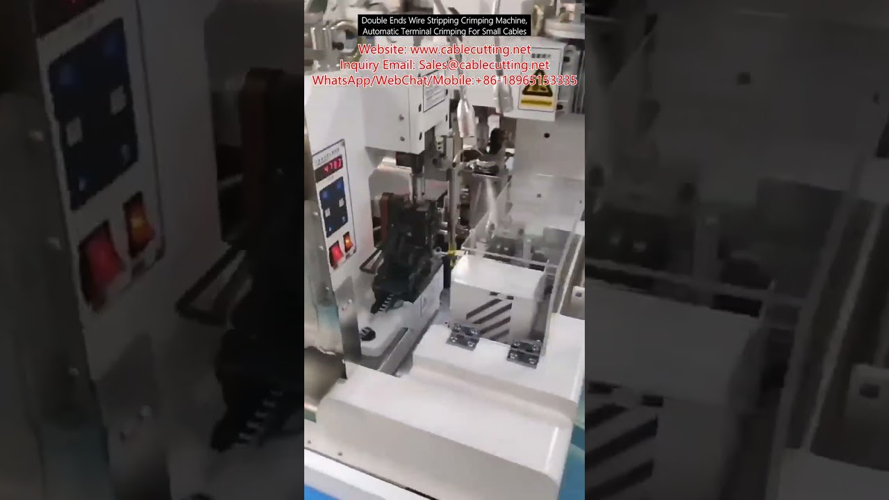 Automatische dubbelzijdige draadstrip- en krimpmachine voor kleine kabels