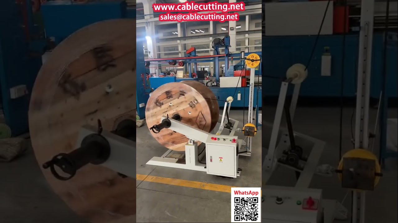 Professionele kabelopwikkelmachine voor afwikkelen, tellen en spoelen | Video van de locatie