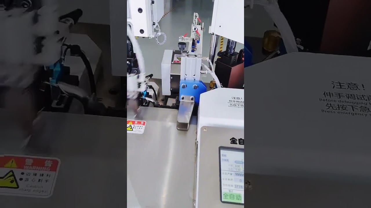 Volledig automatische dubbelkoppige krimpmachine voor AWG28-draad met geïntegreerde drukbewaking | Fabrieksautomatisering