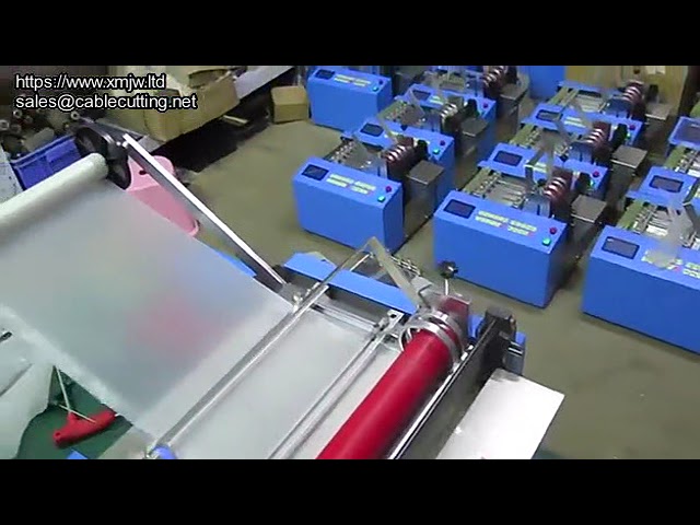 Automatische snijmachine voor achterfolie, elastische band en weefbuizen – efficiënt en nauwkeurig