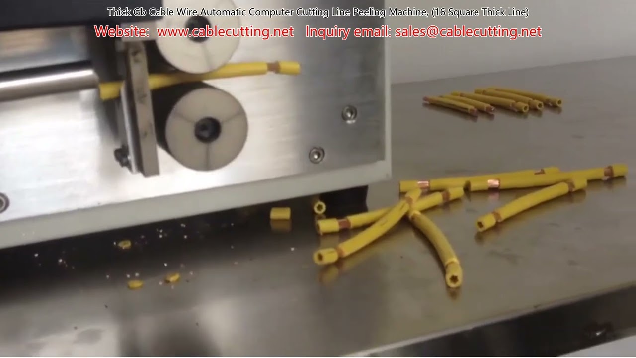 Automatische snij- en stripmachine voor dikke GB-kabels (16 mm²) – Computergestuurd