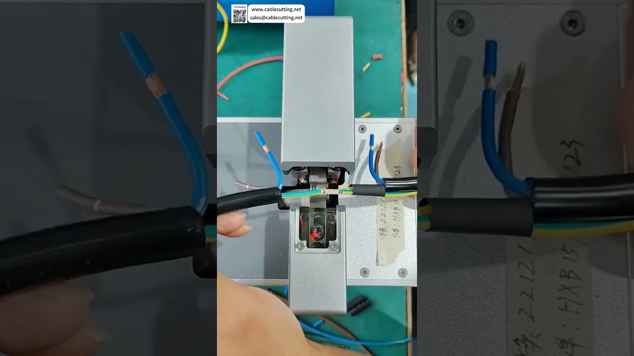 Ultrasone kabelboomlasmachine voor feilloos splitsen van 3x 2,5 mm² vertinde koperdraden