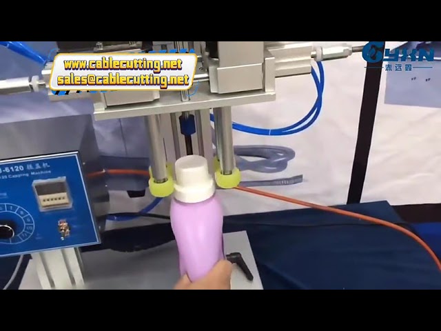 Pneumatische doppen- en crimpmachine voor parfumflesjes (glas/plastic)