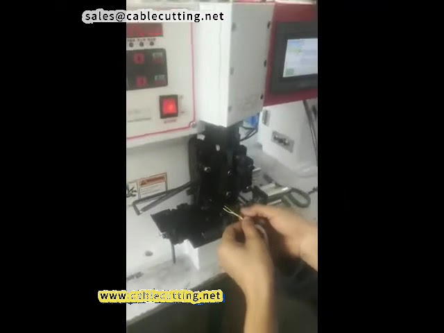 Automatische enkeldraads strippen en krimpen machine | Video
