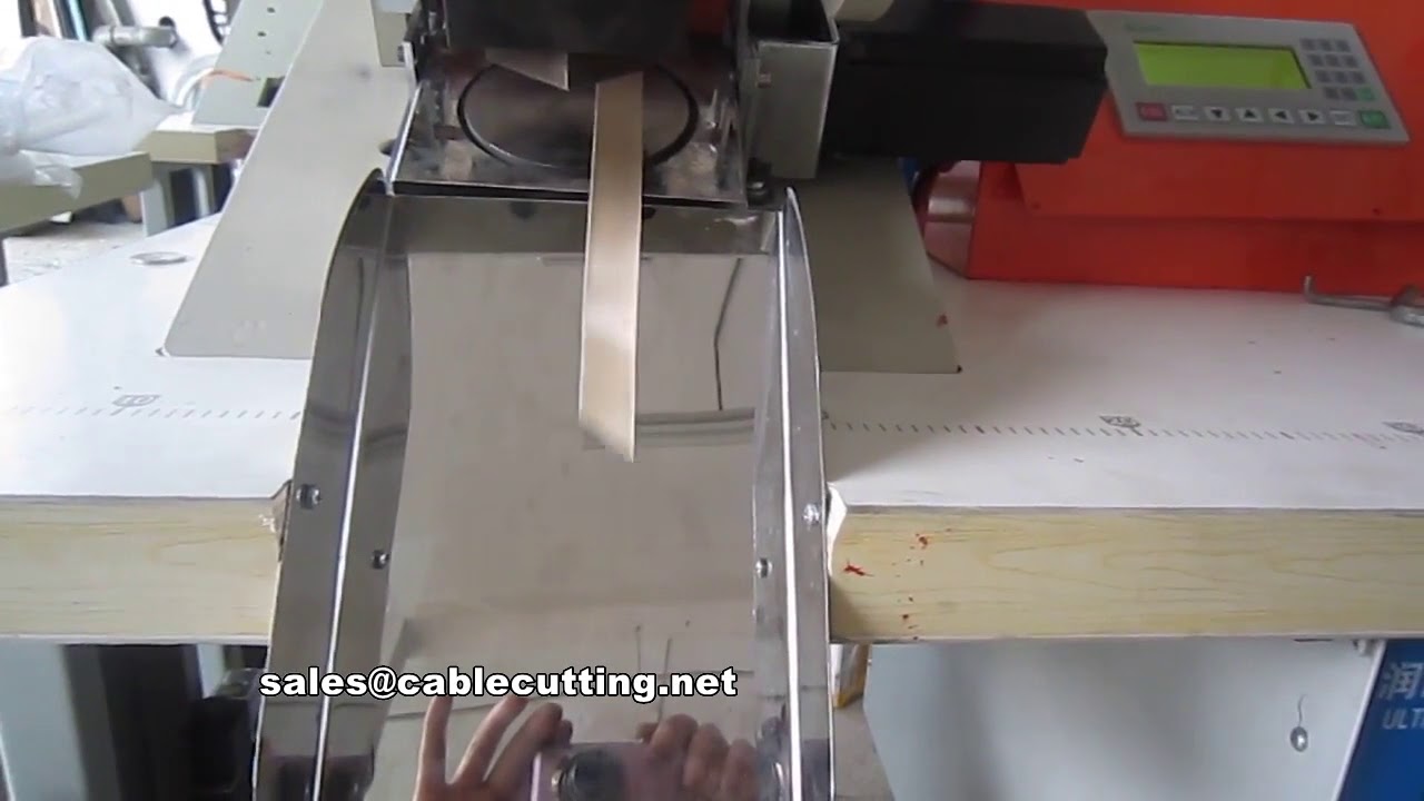 Ultrasone snijmachine voor satijn en polyester linten - diverse vormen met 45 graden afschuinhoek